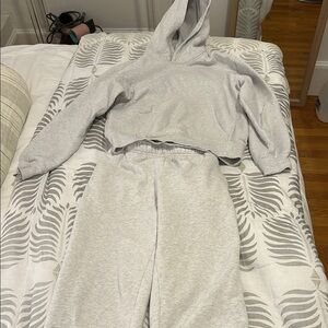 Aritzia Gray Hoodie and Sweatpants Set